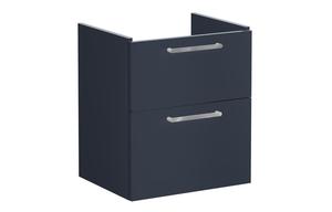 VitrA Root Flat 60cm 2 Drawer Washbasin Unit - Matt Dark Blue